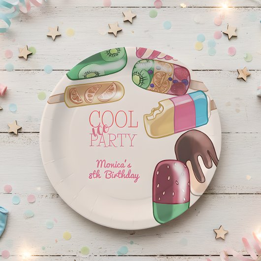 Aquarelleis cooles Party Geburtstag Pappteller