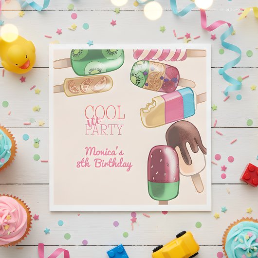 Aquarelleis cooles Party Geburtstag Serviette