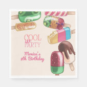 Aquarelleis cooles Party Geburtstag Serviette (Vorderseite)