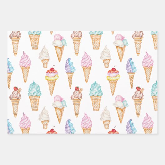 Aquarelleis Creme Cons Geschenkpapier Set (Vorderseite 3)