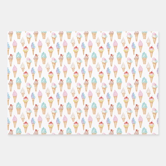 Aquarelleis Creme Cons Geschenkpapier Set (Vorderseite 2)