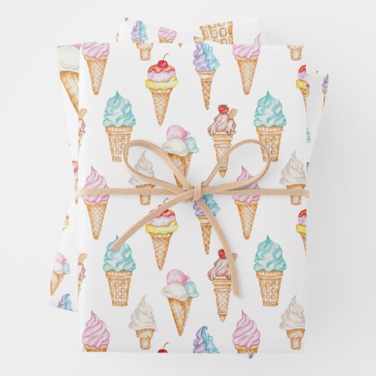 Aquarelleis Creme Cons Geschenkpapier Set (Beispiel)