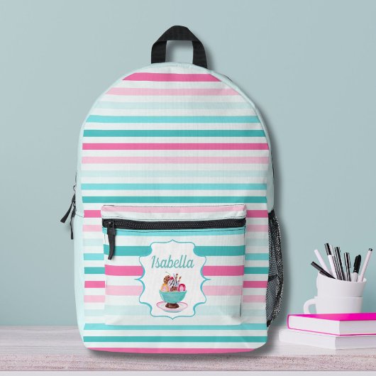 Aquarelleis Creme Personalisiert Bedruckter Rucksack