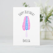 Aquarelleis Creme Pop 4. Juli Geburtstag Karte (Stehend Vorderseite)