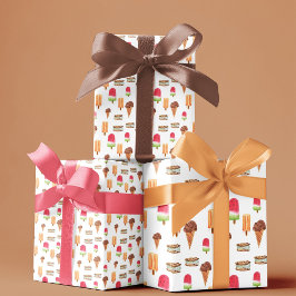 Aquarelleis Creme & Popsicles Popcorn Geschenkpapier