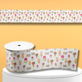 Aquarelleis Creme & Popsicles Popcorn Satinband