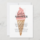 Aquarelleis Creme Scoop Babydusche Einladung (Vorderseite)