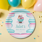 Aquarelleis Creme Sundae Kinderdusche Pappteller