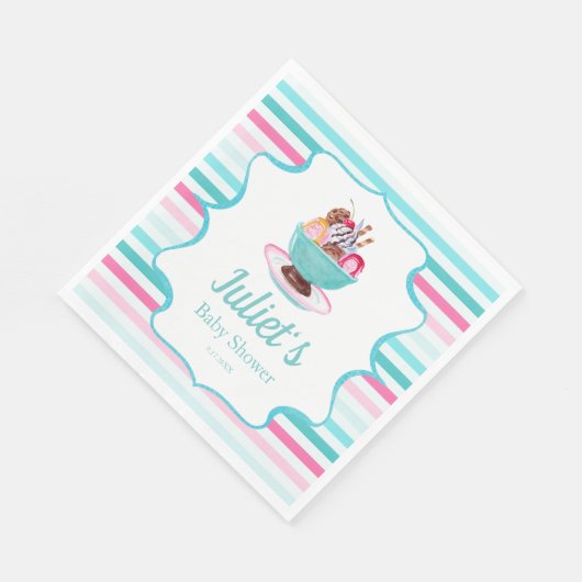 Aquarelleis Creme Sundae Kinderdusche Serviette (Ecke)