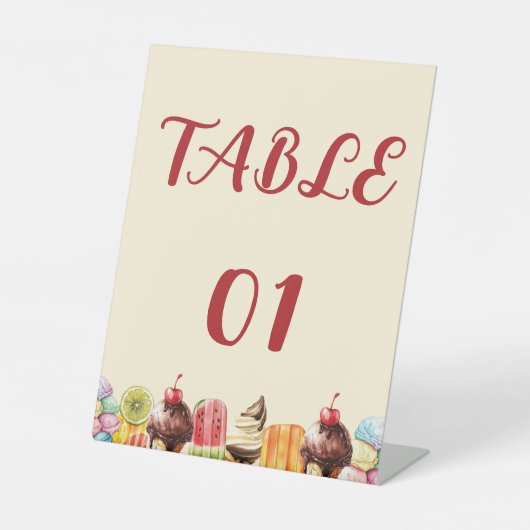 Aquarelleis Creme Sweet Baby Duschtisch Sockelschild (Vorderseite)