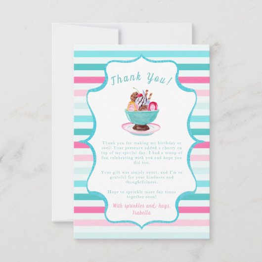 Aquarelleis Dankeskarte (Vorderseite)