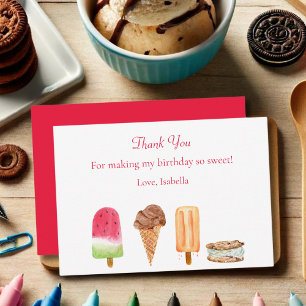 Aquarelleis Geburtstagsparty Dankeskarte