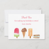 Aquarelleis Geburtstagsparty Dankeskarte (Vorderseite)
