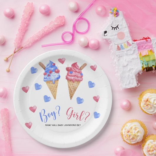 Aquarelleis-Geschlecht Pappteller (Party)