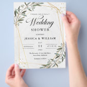 Aquarelleis, Hochzeitsgrün Gold Foliage Flyer (Hand)