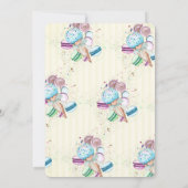 Aquarelleis, Macarons, Streifen Babydusche Einladung (Rückseite)