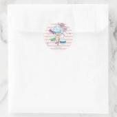 Aquarelleis, Macaroons, rosa Streifen Runder Aufkleber (Tasche)