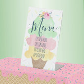 Aquarelleis Party Kleines Menü Sockelschild