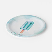 Aquarelleis Personalisiertes Party Pappteller (Schrägansicht)