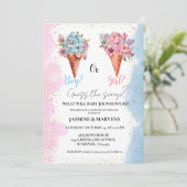 Aquarelleis Raten Sie das Geschlecht offen Einladung (Stehend Vorderseite)