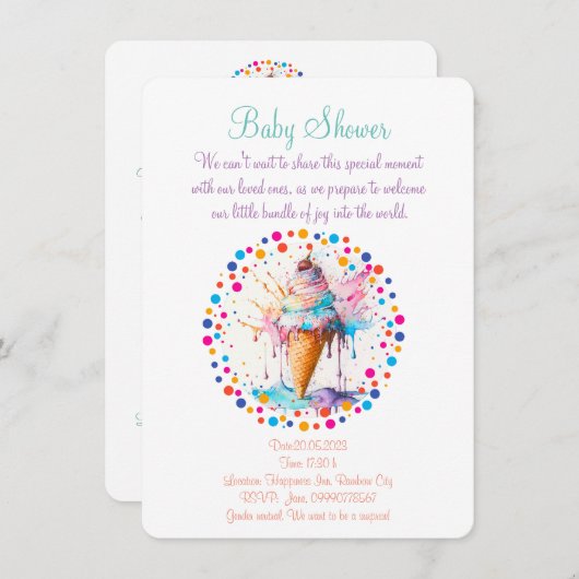 Aquarelleis Save The Date (Vorne/Hinten)