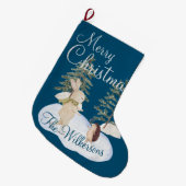 Aquarelleis-Skaten-Waldtiere auf blauem Grund Großer Weihnachtsstrumpf (Vorderansicht (hängend))