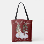 Aquarelleis-Skaten-Waldtiere auf Burgund Tasche (Rückseite)