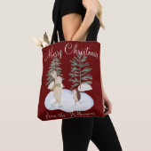 Aquarelleis-Skaten-Waldtiere auf Burgund Tasche (Von Nahem)