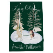 Aquarelleis Skaten-Waldtiere auf grünen Flächen Mittlere Geschenktüte (Rückseite)