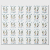 Aquarelleis Skaten Waldtiere Geschenkpapier (Flach)