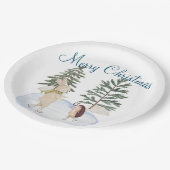 Aquarelleis Skaten Waldtiere Pappteller (Schrägansicht)