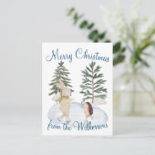 Aquarelleis Skaten Waldtiere Postkarte (Stehend Vorderseite)