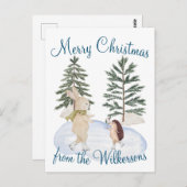 Aquarelleis Skaten Waldtiere Postkarte (Vorne/Hinten)