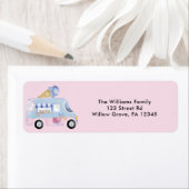 Aquarelleis Truck Pink Rücksendeadresse (Insitu)