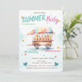 Aquarelleis Truckstars Geburtstag Einladung (Stehend Vorderseite)