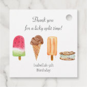 Aquarelleis und Popsicles Geburtstag Dank Geschenkanhänger (Rückseite)