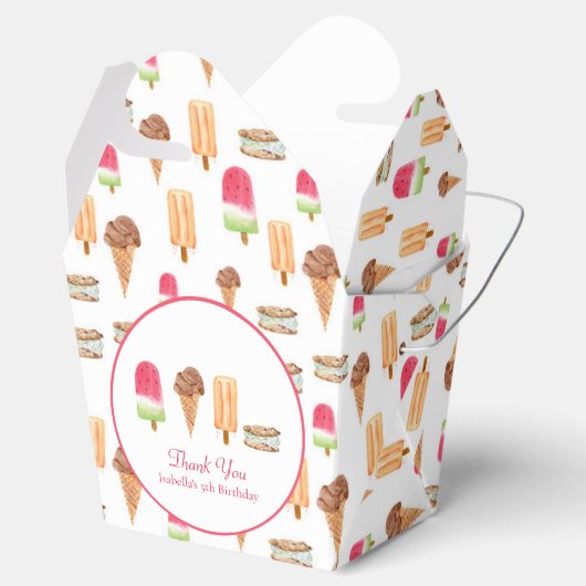 Aquarelleis und Popsicles Geburtstag Dank Geschenkschachtel (Geöffnet)