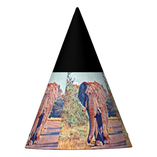 Aquarellelefant Partyhütchen (Vorderseite)