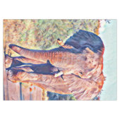 Aquarellelefant Tischdecke (Vorderseite (Horizontal))