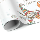 Aquarellelfen Kleine fröhliche Weihnachtself Gnome Geschenkpapier (Rolleneckpunkt)