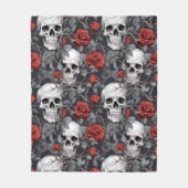 Aquarellen und Rose Rot Grau Fleecedecke (Vorderseite)