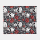 Aquarellen und Rose Rot Grau Fleecedecke (Vorderseite (Horizontal))