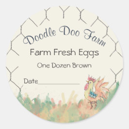 Aquarellenaufkleber für die Frische Eier Runder Aufkleber