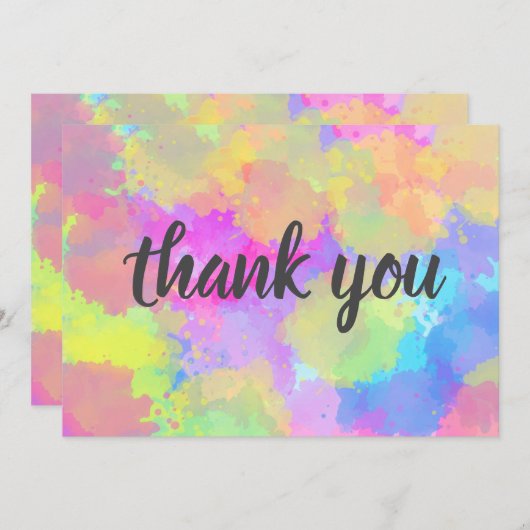Aquarellenbogen Dankeschön Karte (Vorne/Hinten)