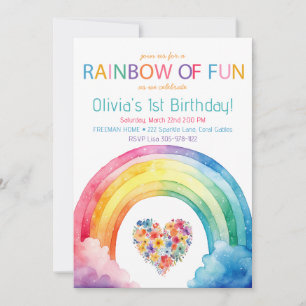 Aquarellenbogen des Fun Birthday Einladung