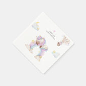 Aquarellenbogen Einhorn Stars Kinderdusche Serviette (Ecke)