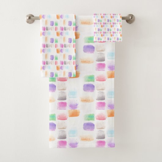 Aquarellenbogen Hand Pinselstriche Badhandtuch Set (Insitu)