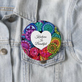 Aquarellenbogen Mandala mit Herz Button (Beispiel)