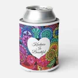 Aquarellenbogen Mandala mit Herz Dosenkühler