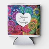 Aquarellenbogen Mandala mit Herz Dosenkühler (Vorderseite)